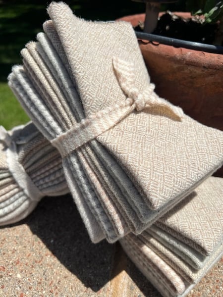 Image of 6 Piece Neutral Bundles Mill Dyed Wool - Two Sizes