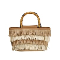Image 1 of Bamboo Straw Mini Tote 