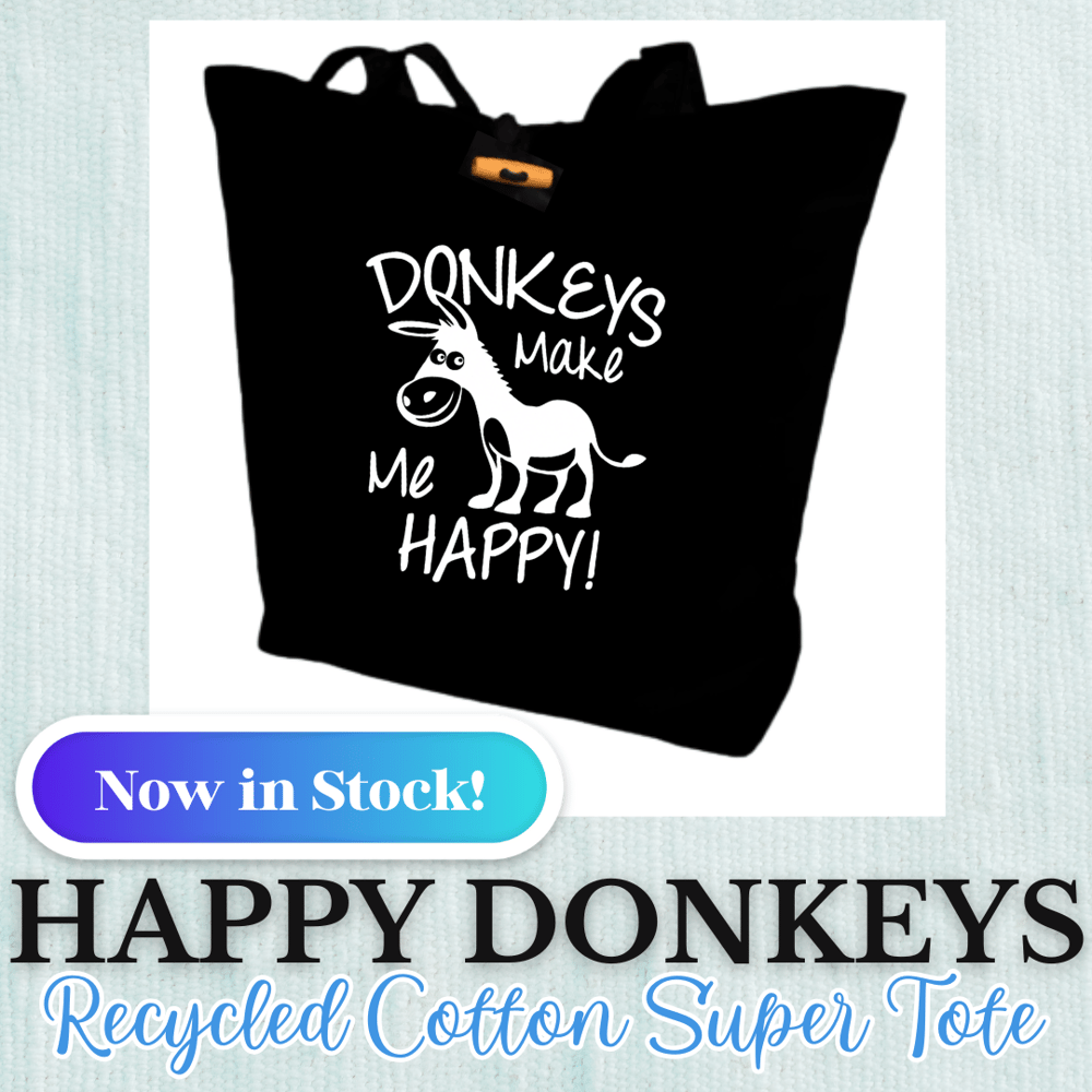 Image of Happy Donkeys - Recycled Cotton Super Tote