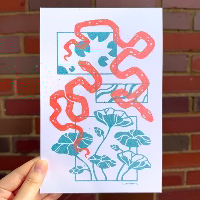 Snakes in the Water (Riso Print)