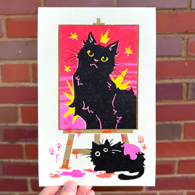 Self-Portrait of a Cat (Riso Print)