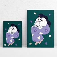 Illustration limitée A5 et A6 - Sieste avec son chien