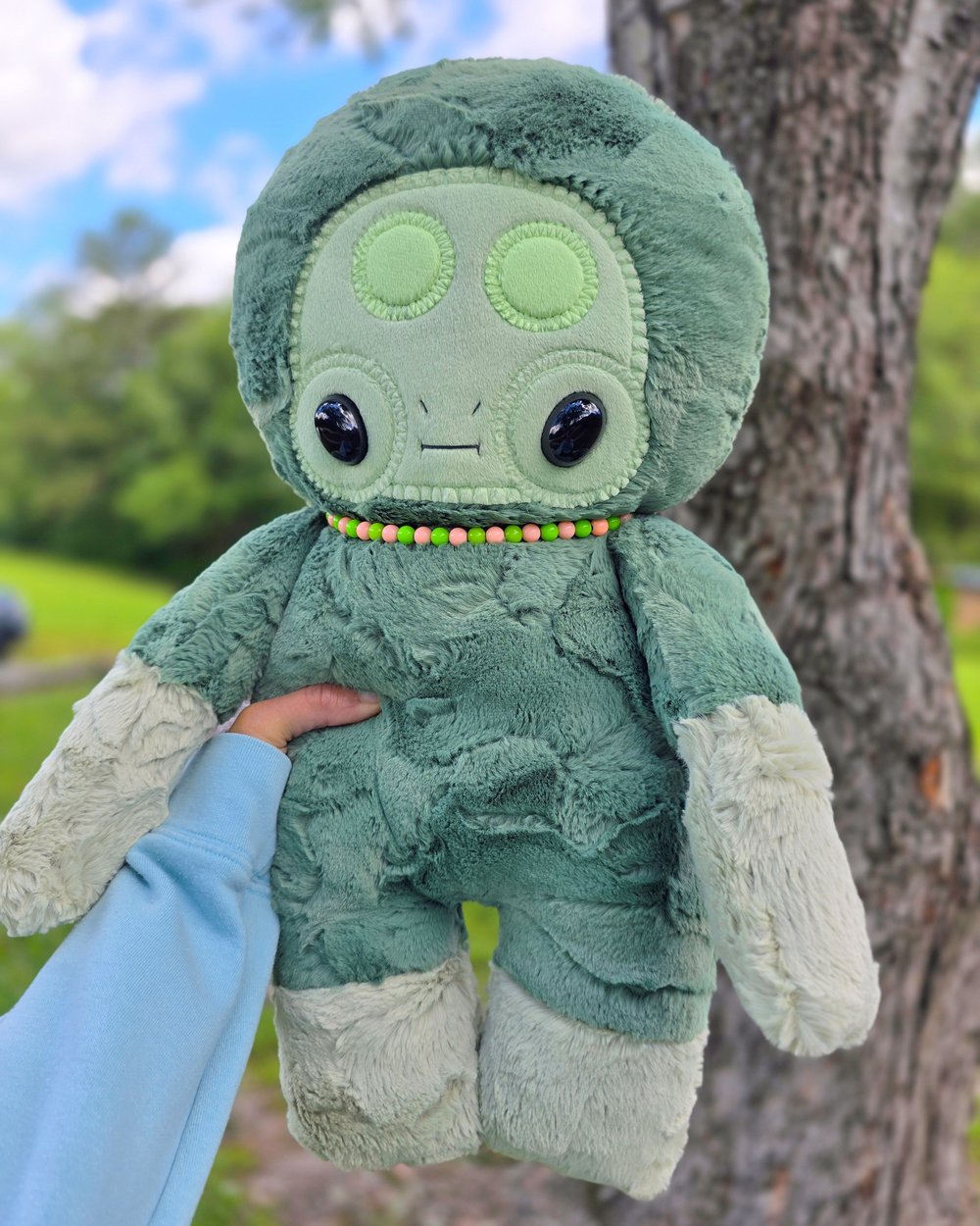 Image of Frog-Tastic Green Grey Alien Baby! 👽🐸
