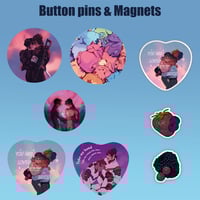 Image 1 of KLanon Button Pins and Magnets [SHIPPING]