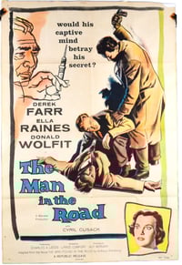 Image 1 of The Man in the Road ORIGINAL theatrical one-sheet (27"x41")