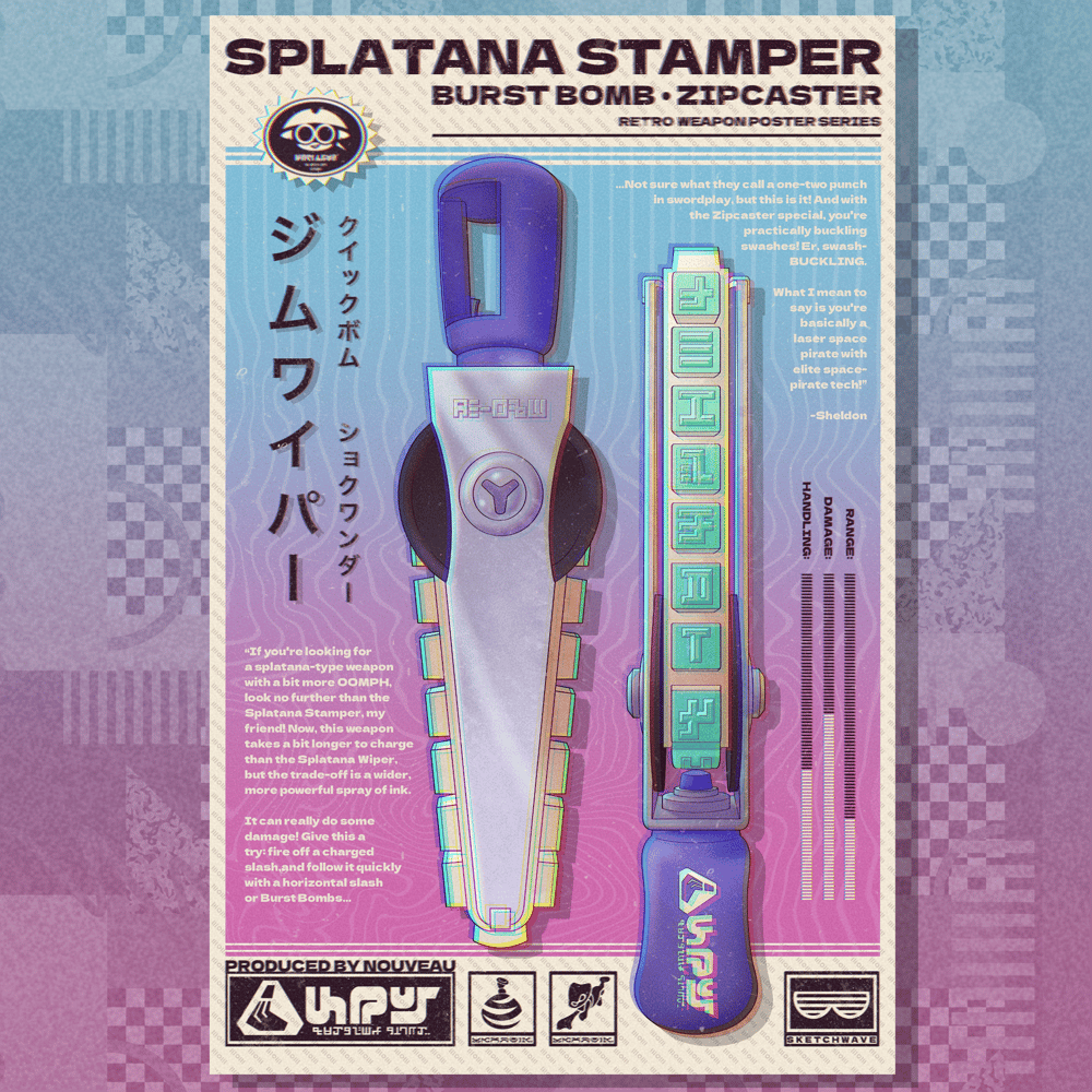 Image of Retro Splatana Stamper Poster