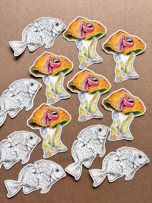 Image of Mush Fish Kiss sticker set