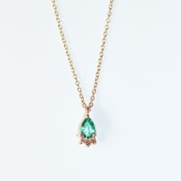Image 1 of Tiara Teardrop Emerald Neckalce