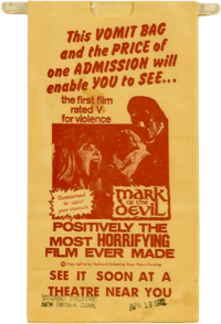 Mark of the Devil Vomit Bag (unused) ORIGINAL and AUTHENTIC