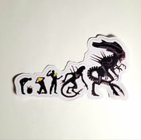 Image 1 of Xenomorph Alien Evolutionary Chart Matte Vinyl Sticker 