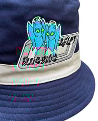 Image 2 of Blue Boyz x Lolas - 'Devil Angel' Reversible Bucket Hat [NAVY/YELLOW & BLUE]