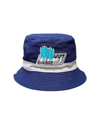 Image 1 of Blue Boyz x Lolas - 'Devil Angel' Reversible Bucket Hat [NAVY/YELLOW & BLUE]