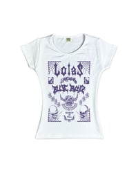 Image 1 of Blue Boyz x Lolas - 'Season 2 Kill' Baby Tee [WHITE]