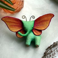 Peach & Pastel Green Elephant Butterfly Sculpture