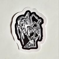Image 1 of Tarantula Shredding It On His Electric Guitar Matte Vinyl Sticker