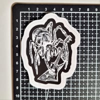 Image 2 of Tarantula Shredding It On His Electric Guitar Matte Vinyl Sticker