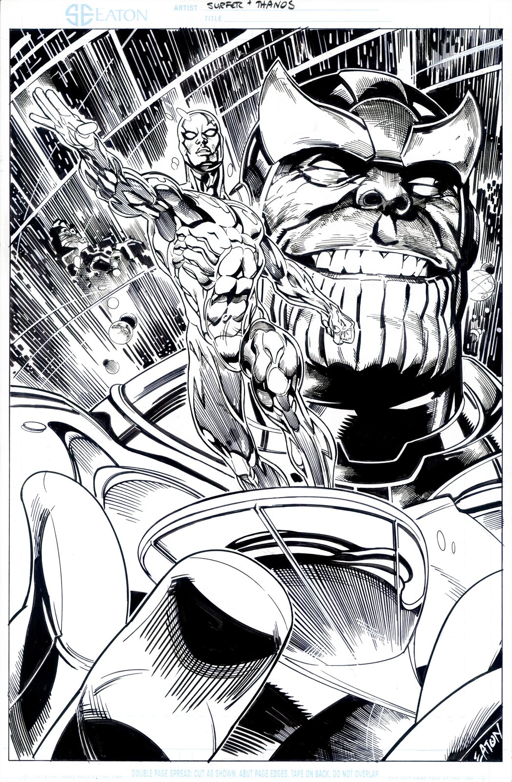 Image of SILVER SURFER and THANOS 11" x 17" Pin-Up !