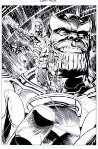 Image 1 of SILVER SURFER and THANOS  11" x 17"  Pin-Up !