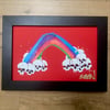 Rainbows End  crimson 6x9 (original) FRAMED