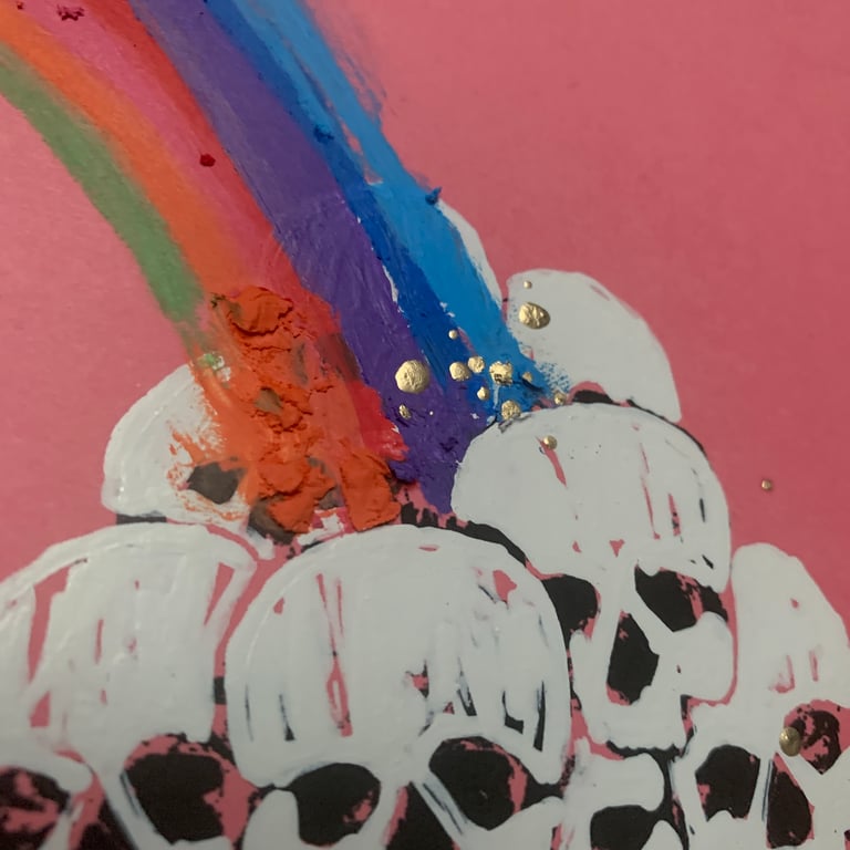 Rainbows End bubblegum 6x9 (original) FRAMED Image 2