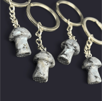 Image 3 of Larvikite Mushroom Keychain