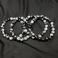 Image 2 of Snowflake Obsidian Bracelet (8MM)