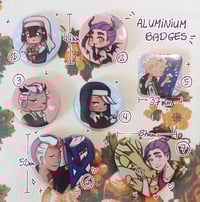 Drayton and Kieran aluminium badges