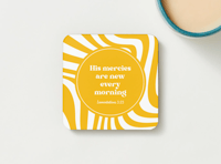 Image 1 of His Mercies Are New Every Morning - Christian Faith, Bible Verse Coaster