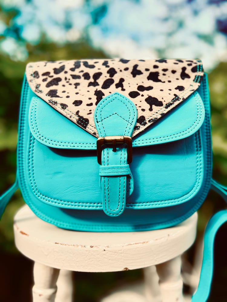 Image of Harlequin Collection - Recycled Leather Small Saddle #20CE