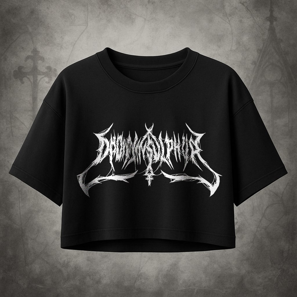 Image of Drown In Sulphur Crop Top Logo