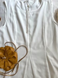 Image 3 of Minimalist Linen Blouse, Sleeveless 