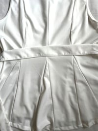 Image 3 of Sleeveless Belted Peplum Top – Crisp White