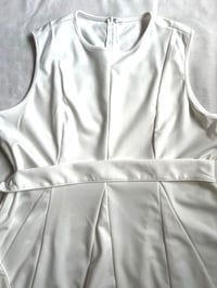 Image 4 of Sleeveless Belted Peplum Top – Crisp White