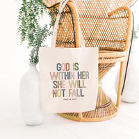 God Is Within Her, She Will Not Fall – Inspirational Tote Bag
