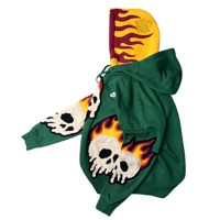 Image 3 of Burning skull green ( L )