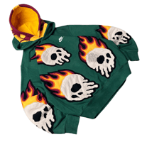 Image 1 of Burning skull green ( L )