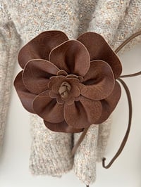Image 1 of Flower Belt Chocolate Brown
