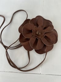 Image 2 of Flower Belt Chocolate Brown