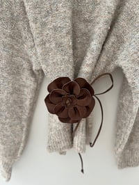 Image 3 of Flower Belt Chocolate Brown