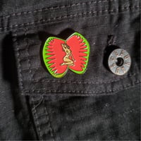 Image 4 of Venus Fly Trap With A beautiful Naked Woman Posing Inside Of It Enamel Pin