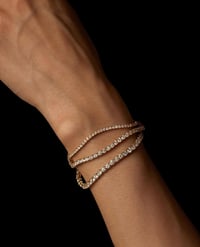 Image 1 of Tenny Icy Gold Tennis Bracelet