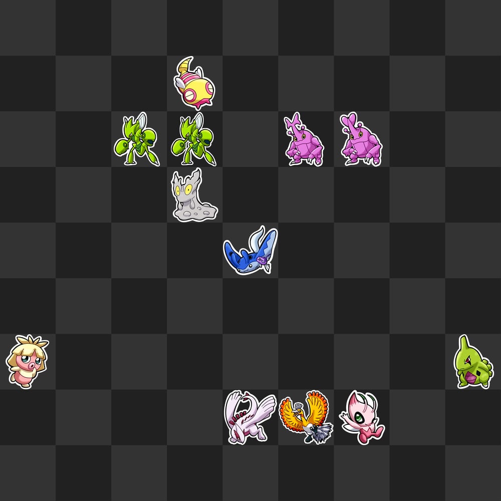 Shiny Johto/Gen 2 Pokemon Kiss-Cut Vinyl Stickers