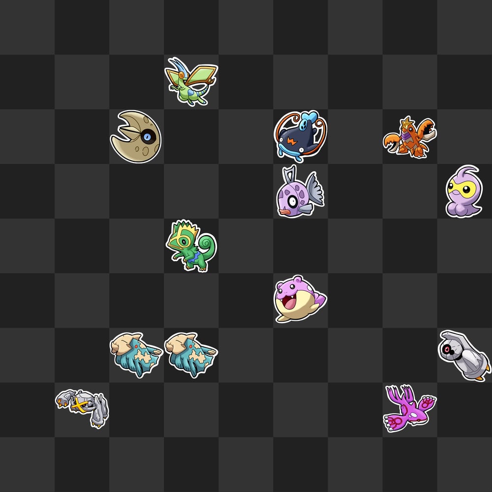 Shiny Hoenn/Gen 3 Pokemon Kiss-Cut Vinyl Stickers