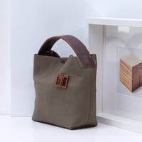 Image 4 of Mini Ode to a Furoshiki in pebbled taupe