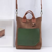 Image 1 of Suede Pops Two-way Tote chocolate body