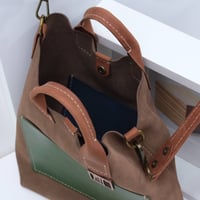 Image 5 of Suede Pops Two-way Tote chocolate body
