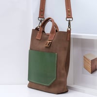 Image 4 of Suede Pops Two-way Tote chocolate body