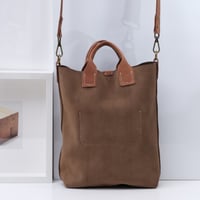 Image 3 of Suede Pops Two-way Tote chocolate body