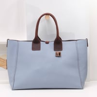 Image 2 of Slouchy 3-panel Tote in pebbled sky