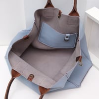 Image 6 of Slouchy 3-panel Tote in pebbled sky